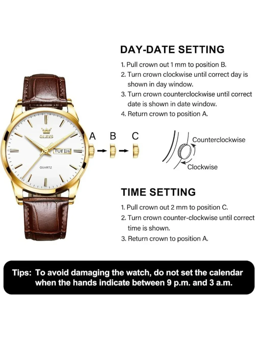 Stylish Casual Leather Watch for Men - Easy Read Analog, Waterproof, Luminous